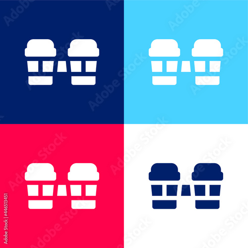 Bongos blue and red four color minimal icon set