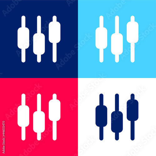 Box Plot blue and red four color minimal icon set