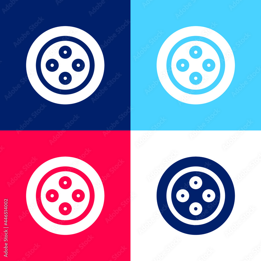 Botton blue and red four color minimal icon set Botton blue and red four color minimal icon set