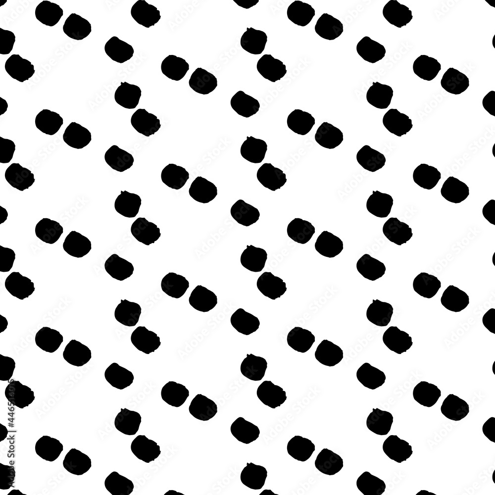 Fototapeta premium Vector pattern of black spots on a white background. Hand drawing. Minimalism