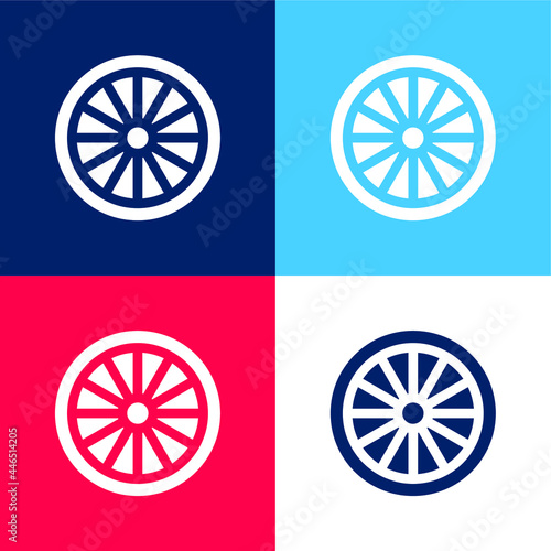 Ashoka blue and red four color minimal icon set