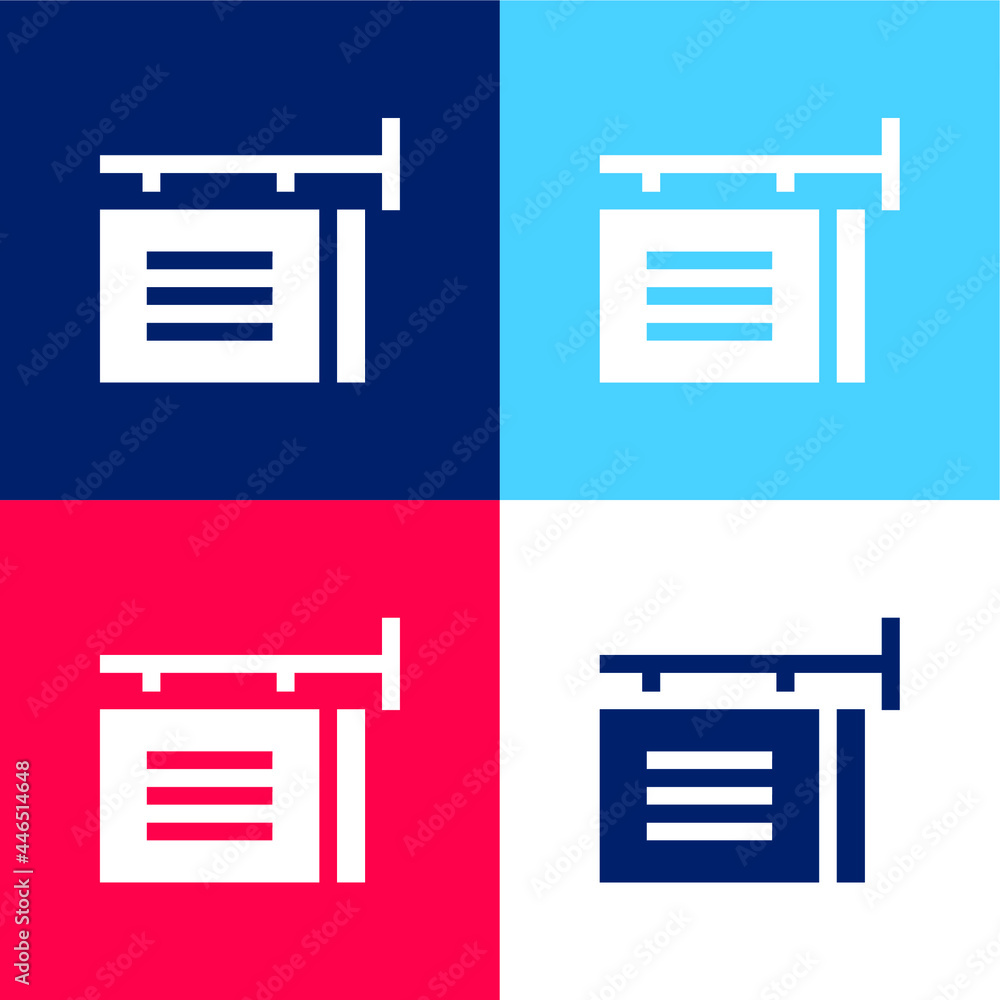 Advertisement blue and red four color minimal icon set Advertisement blue and red four color minimal icon set