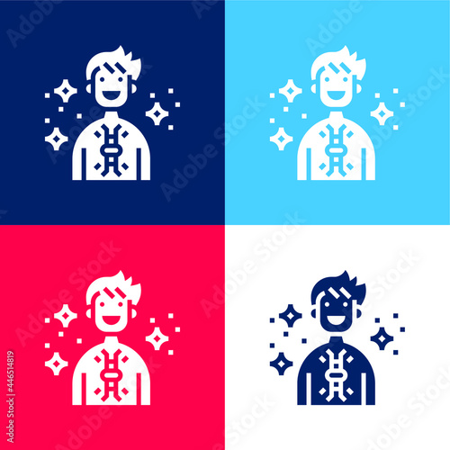 Antibodies blue and red four color minimal icon set