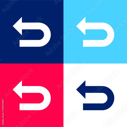 Back blue and red four color minimal icon set