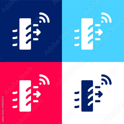 Air Purifier blue and red four color minimal icon set