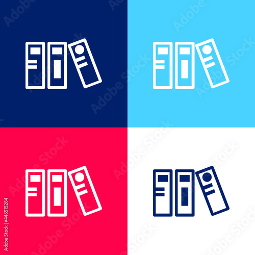 Archives blue and red four color minimal icon set
