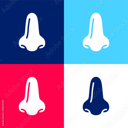 Big Nose blue and red four color minimal icon set