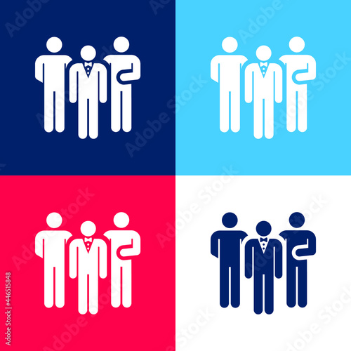 Bodyguard blue and red four color minimal icon set