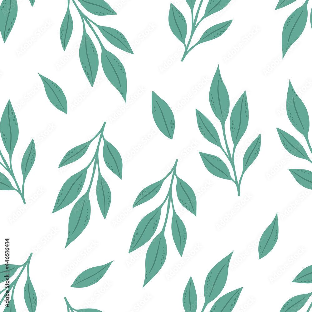 Seamless floral pattern with green leaves. Perfect for textile wallpaper posters.