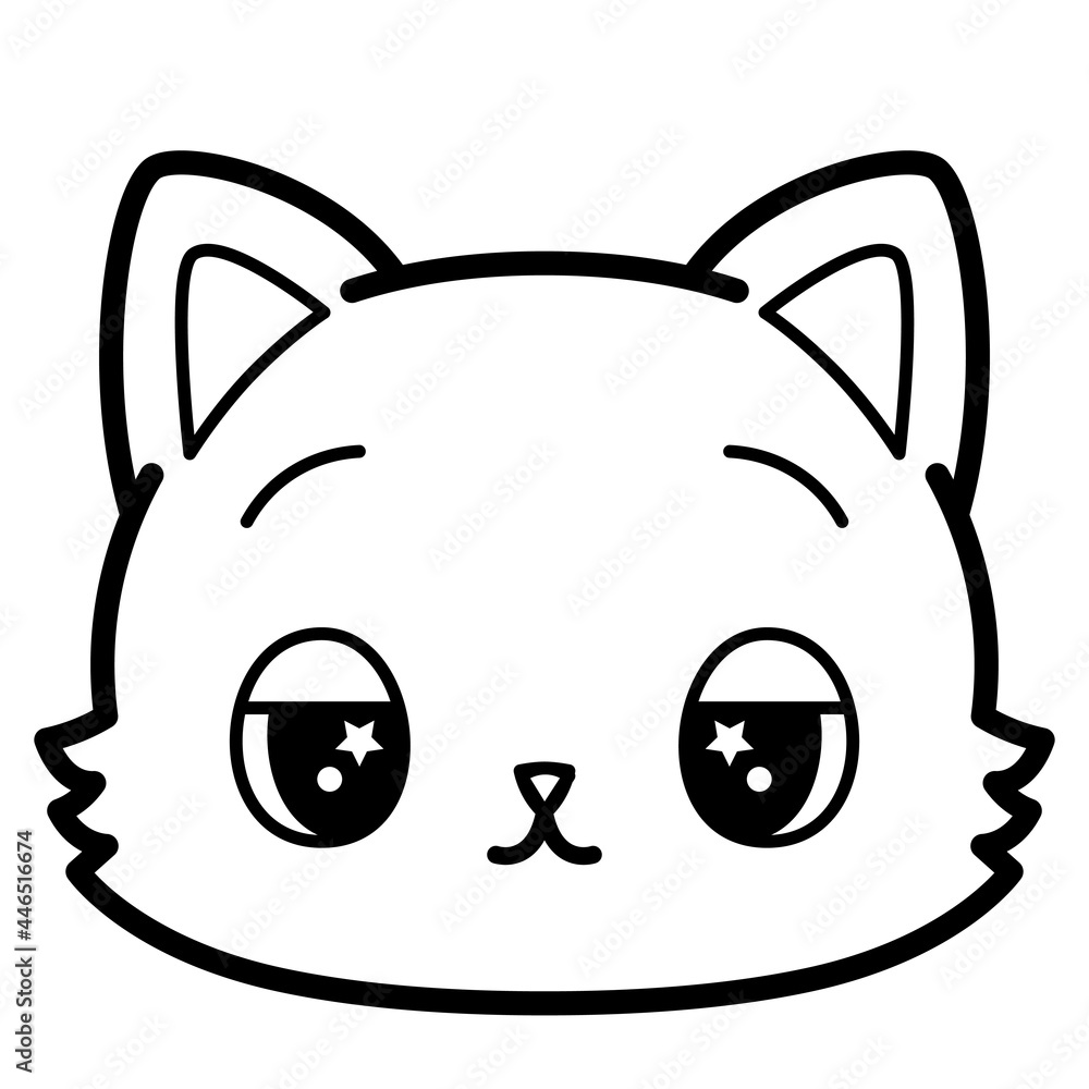 Isolated cute sad cat emoji Vector illustration Isolated cute sad cat emoji Vector illustration