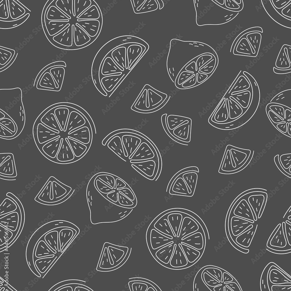 seamless pattern of lemon with hand draw style seamless pattern of lemon with hand draw style