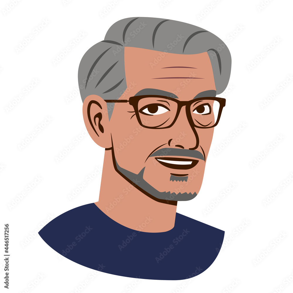 Isolated avatar of an old man Vector illustration Isolated avatar of an old man Vector illustration