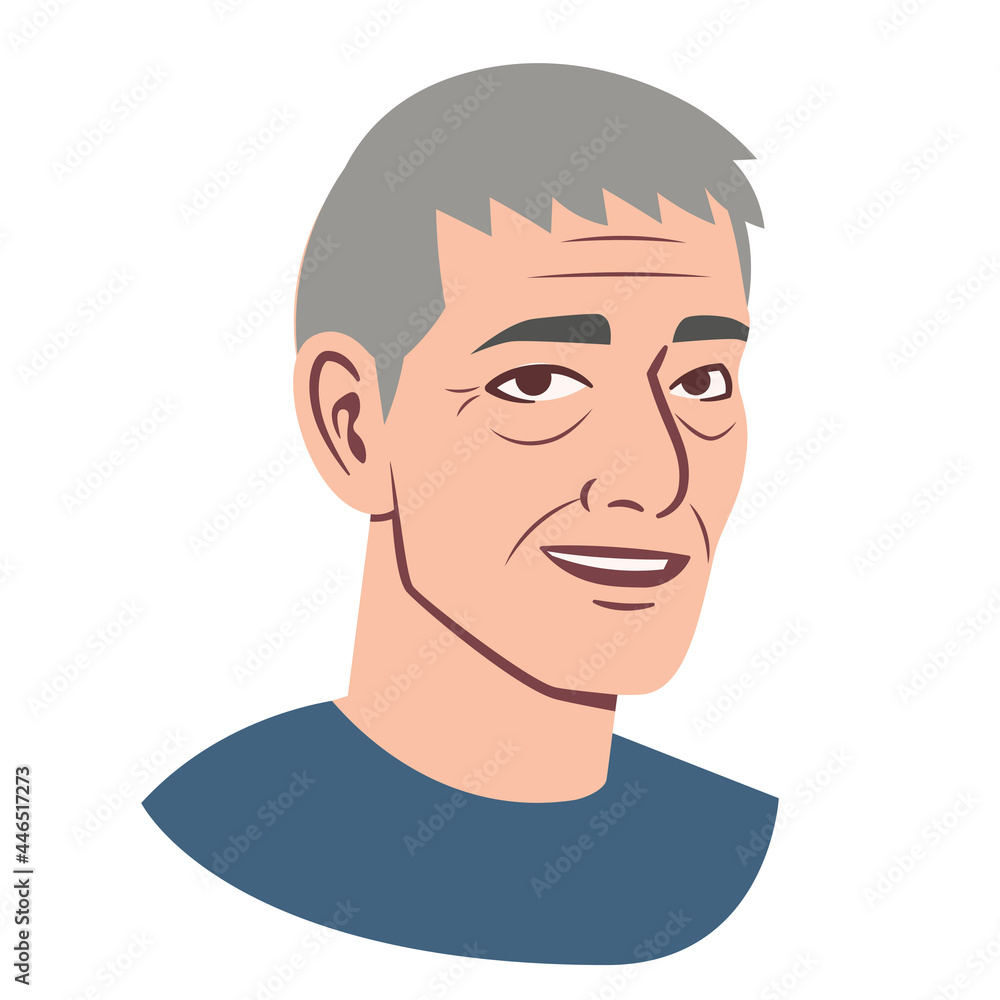 Isolated avatar of an old man Vector illustration