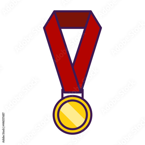 Isolated gold medal icon First place Vector illustration