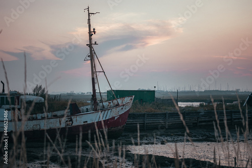 boats at sunset