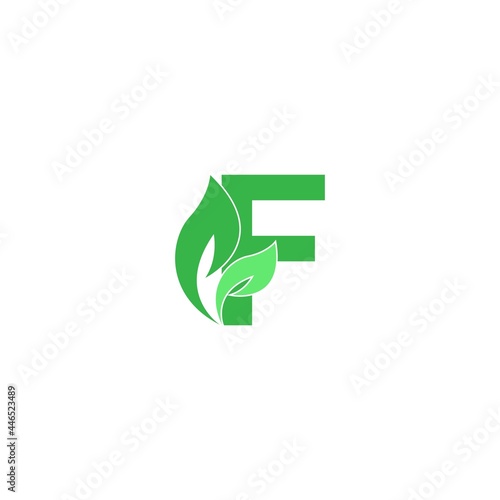 Letter F logo leaf icon design concept