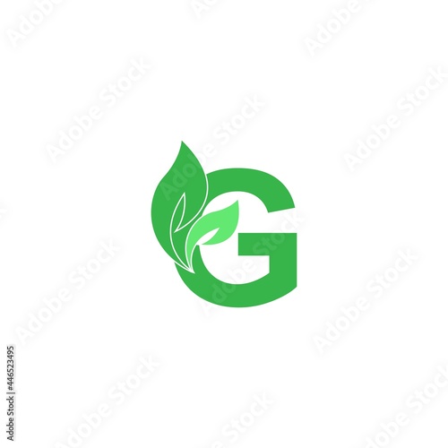 Letter G logo leaf icon design concept