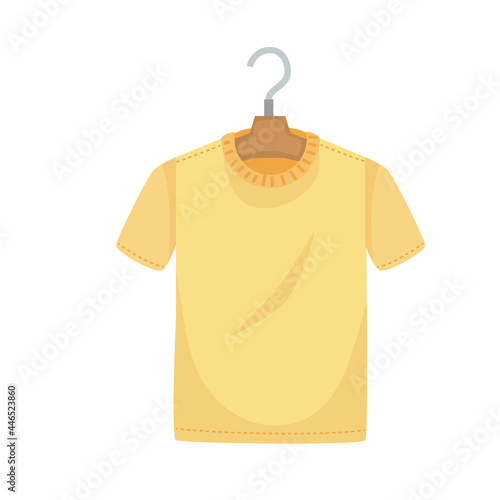yellow shirt in clothespin