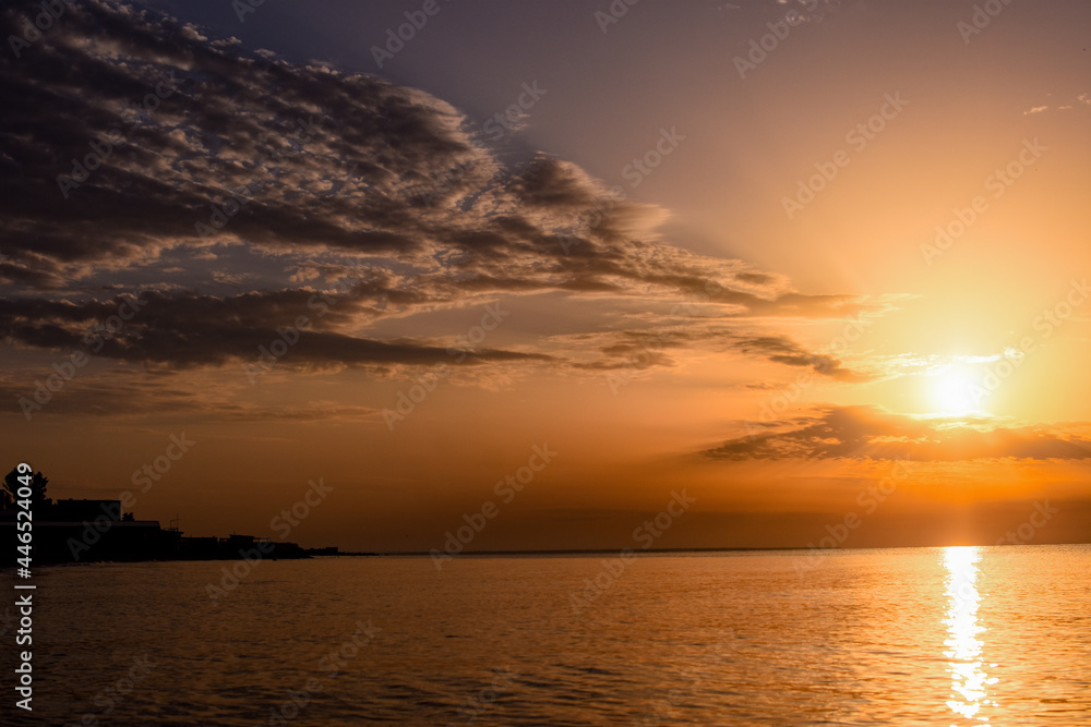 beautiful dawn on the coast. seascape at sunrise on the seashore beautiful dawn on the coast. seascape at sunrise on the seashore