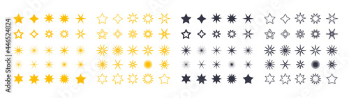 Star vector collection - Set of stars in various shapes on white background. Graphical and design elements