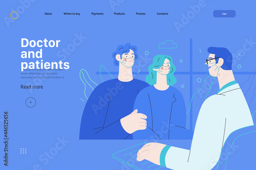 Doctor and patients - medical insurance web template