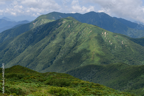 三本槍岳から見た流石山と大倉山