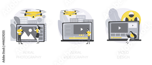Commercial shooting abstract concept vector illustrations.