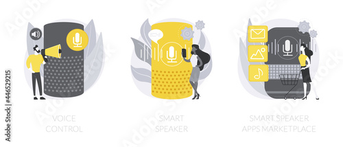 Speech recognition technology abstract concept vector illustrations.