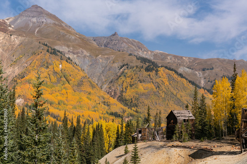 Ruins of the old Yankee Girl mine in the San Juan Mountains of Colorado photo