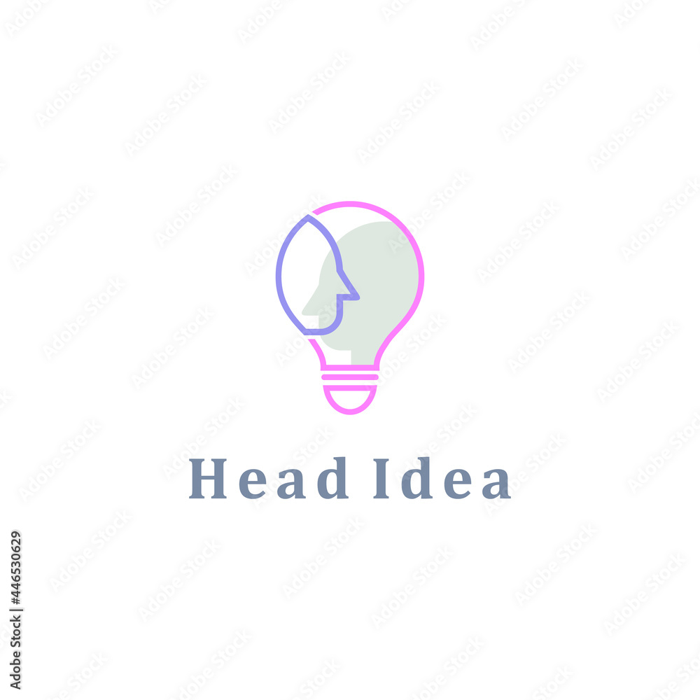 modern human head and light bulb logo design idea. head tech bulb vector modern human head and light bulb logo design idea. head tech bulb vector