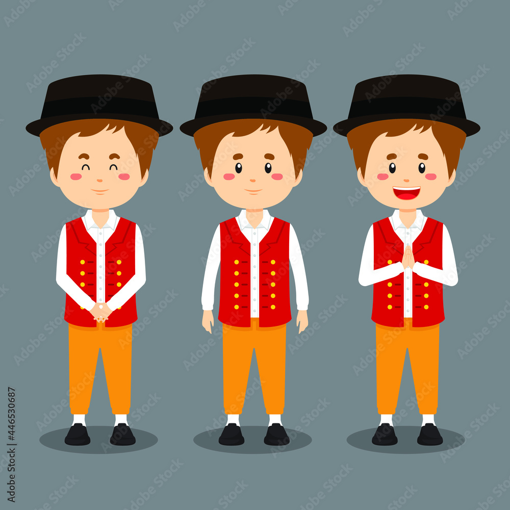 Swiss Character with Various Expression
