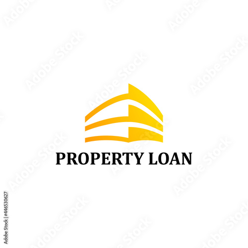 Modern Golden Buildings and property Real estate logo icon. Vector illustration of construction company