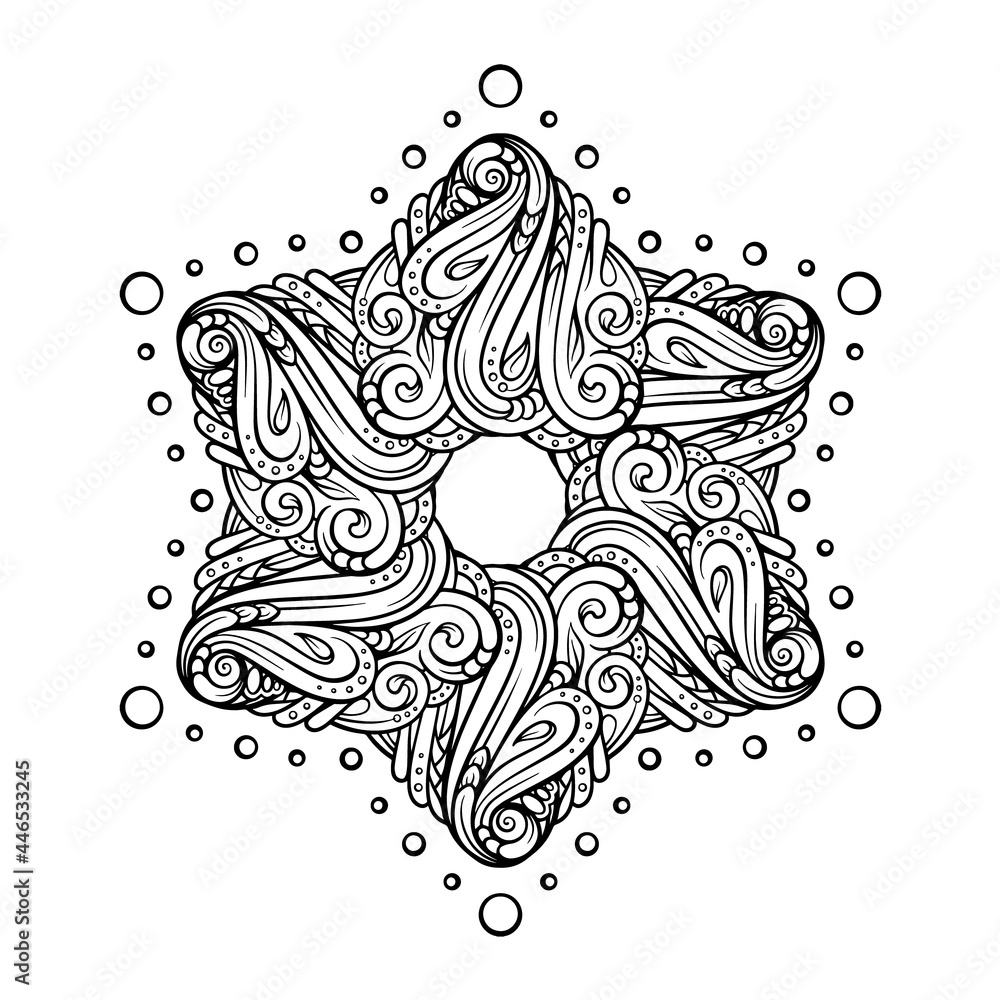 Vector ethnic snowflake mandala motif Vector ethnic snowflake mandala motif