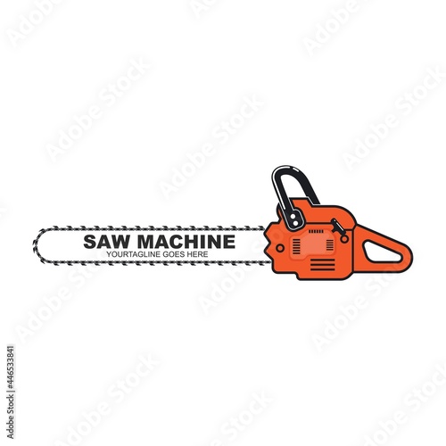 saw chain machine icon vector illlustration design template