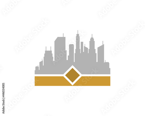 City building with crown shape logo