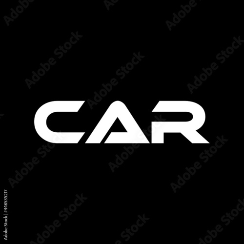 CAR letter logo design with black background in illustrator, vector logo modern alphabet font overlap style. calligraphy designs for logo, Poster, Invitation, etc.