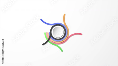 Set of motion infographics design on white and grey background. This clips was designed in 30fps. The style is paper cut.