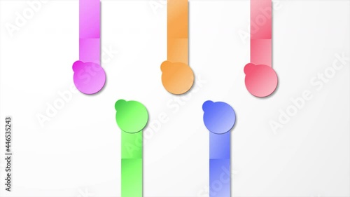 Set of motion infographics design on white and grey background. This clips was designed in 30fps. The style is paper cut.