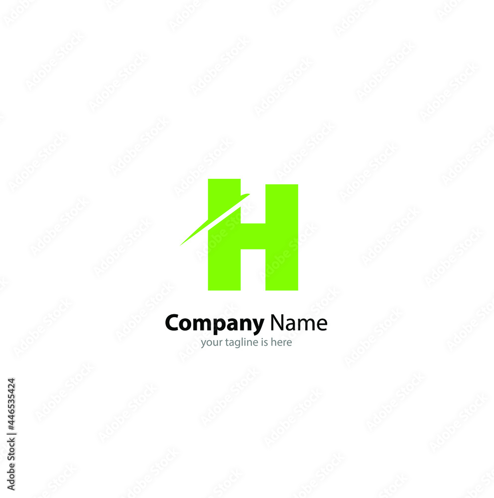 Fototapeta premium luxury letter h logo concept with white background and minimalist style