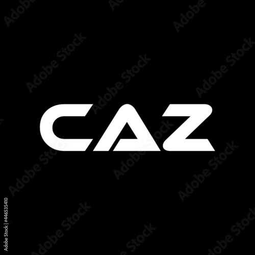 CAZ letter logo design with black background in illustrator, vector logo modern alphabet font overlap style. calligraphy designs for logo, Poster, Invitation, etc.