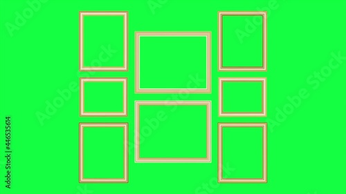 Frame border in any compositions.These objects was isolated on green screen.