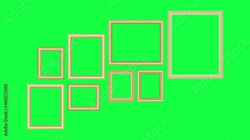 Frame border in any compositions.These objects was isolated on green screen.