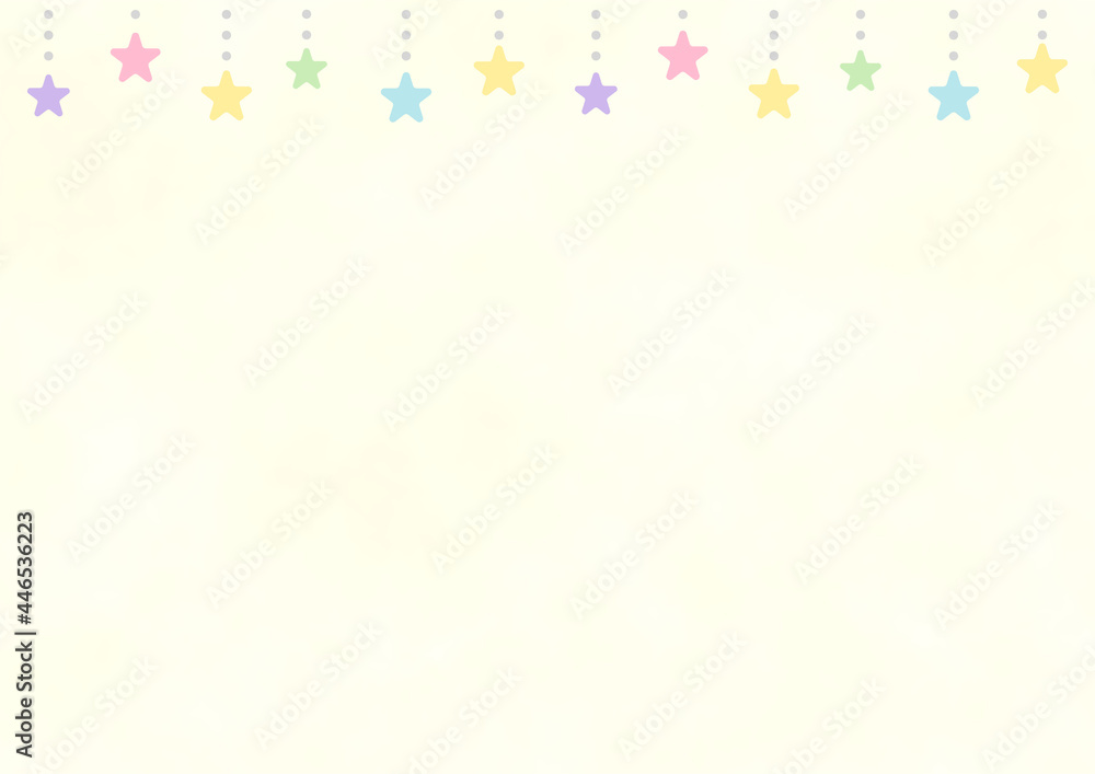 Fototapeta premium 背景 星飾り 上のみ パステルカラー