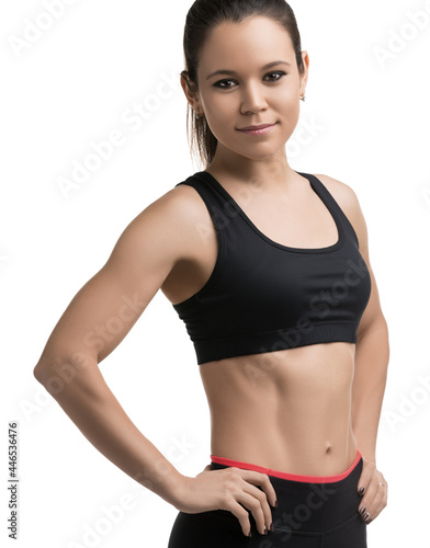 Young fitness model cropped isolated shot