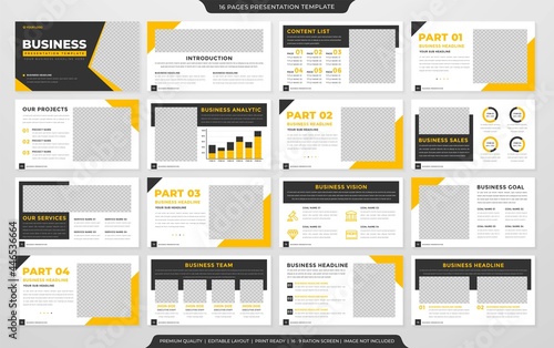set of presentation template layout with minimalist and simple style use for corporate annual report and business profile