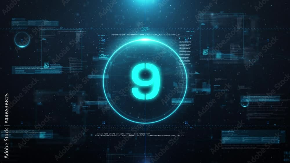 Hud Futuristic 10 Seconds Countdown Timer Modern Hi Tech Circle Hud Futuristic 10 Seconds Countdown Timer Modern Hi Tech Circle