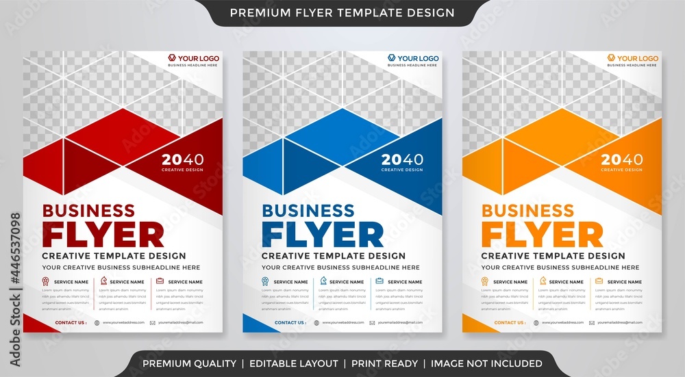 set of a4 business flyer template with modern style and minimalist concept