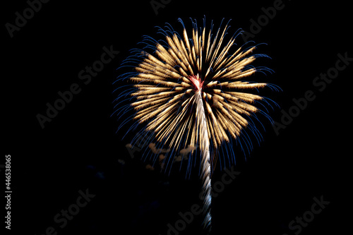 Fireworks on Black background in japan summer season