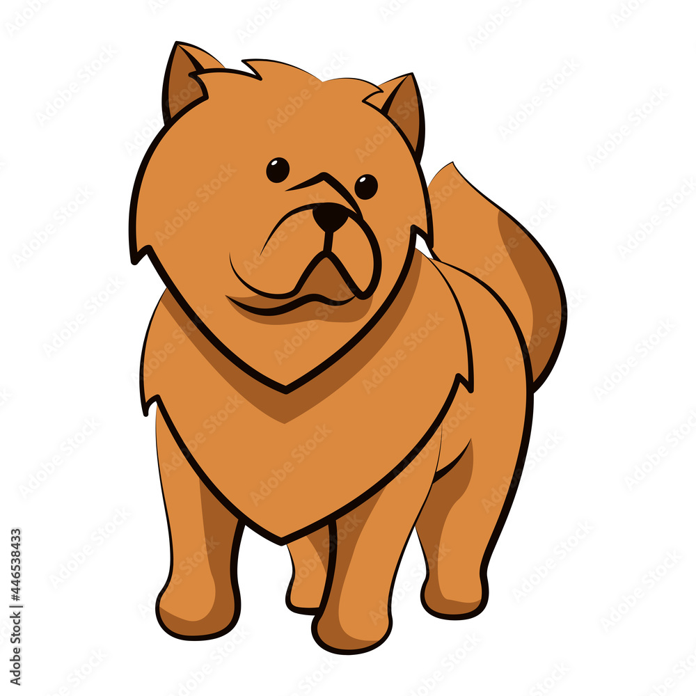chow chow dog cute cartoon flat design chow chow dog cute cartoon flat design