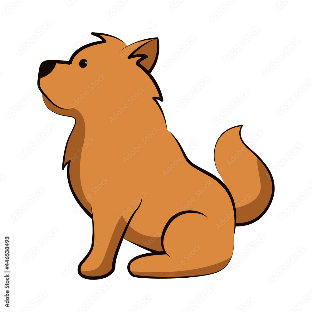 chow chow dog cute cartoon flat design